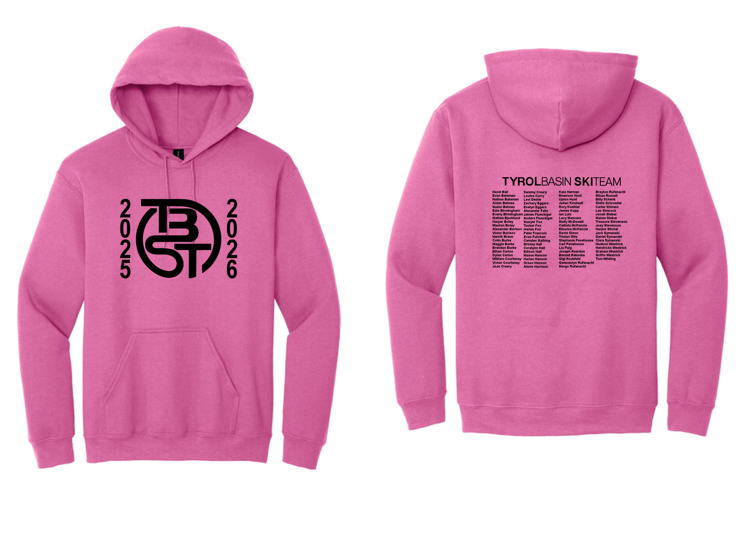 TBST Roster hoodie. Adult and Youth Sizes Azalea