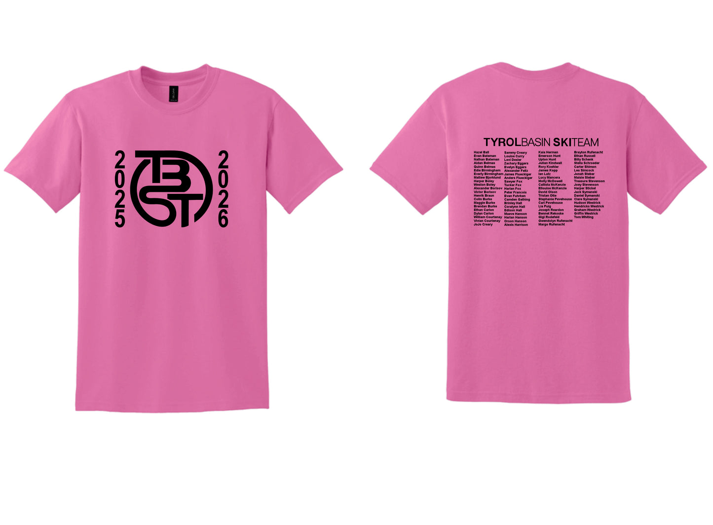 TBST Roster Cotton Blend Tee. Adult and Youth Sizes Azalea
