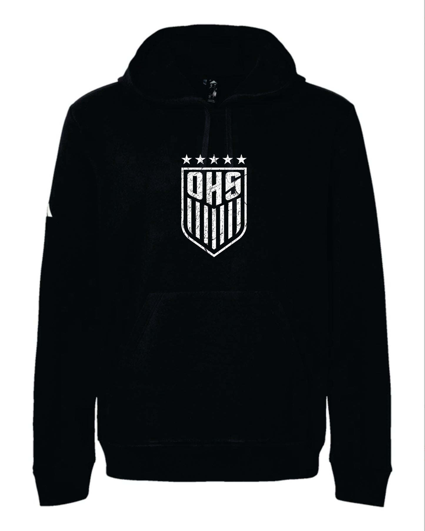 OHS BS Adidas Hoodie. Black with Distressed Logo Unisex Sizes