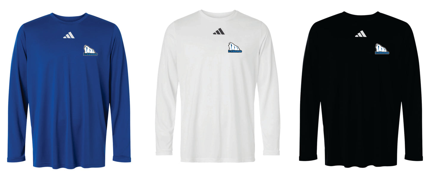 Icebergs Adidas Pregame Long Sleeve T-Shirt Left Chest design Men, Women