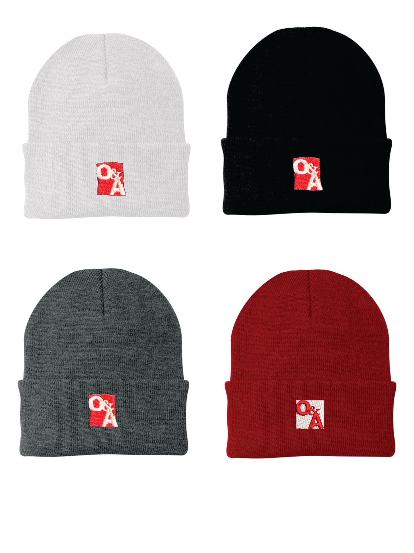 O&A Cuffed Beanie with Embroidered Logo