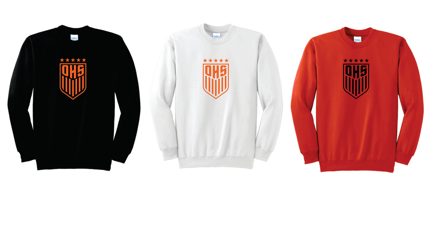 OHS BS Cotton Blend Pullover Crewneck. Black, Orange, White. Unisex Sizes V2