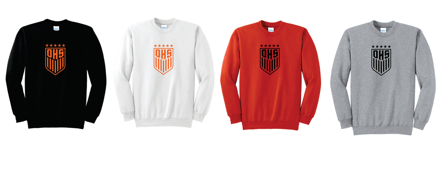 OHS BS Cotton Blend Pullover Crewneck. Black, Orange, White. Unisex Sizes V2