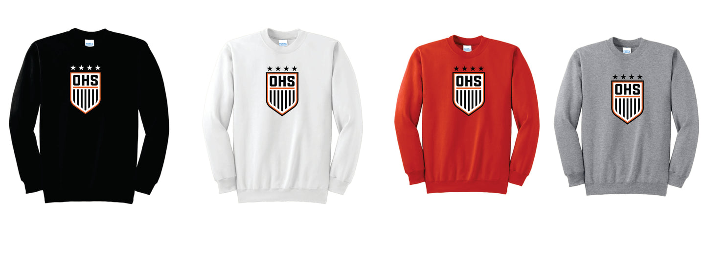 OHS Girls Soccer Cotton Blend Pullover Crewneck. Unisex and Youth Sizes