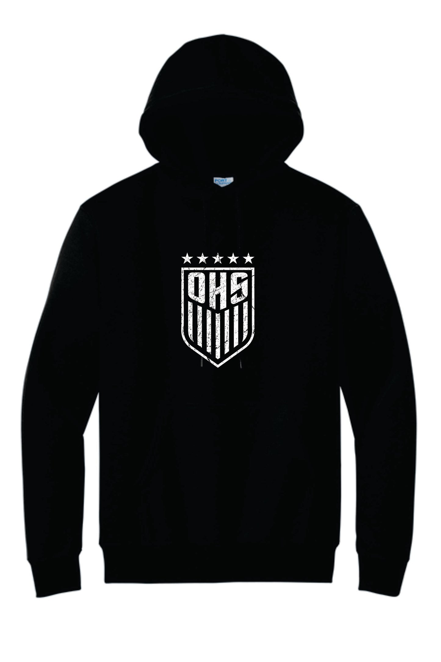 OHS BS Cotton Blend Hoodie. Black with Distressed logo. Unisex and Youth Sizes