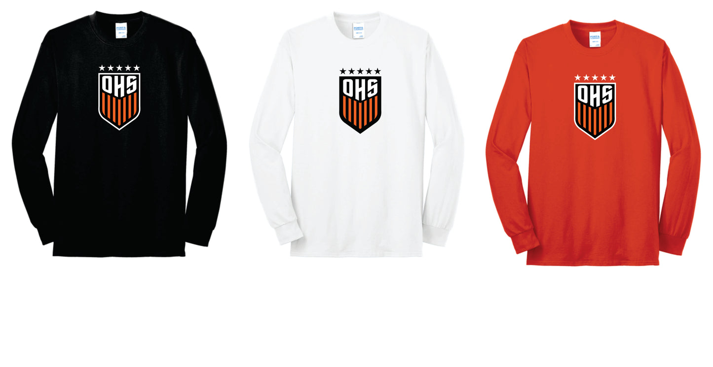 OHS BS Cotton Blend Long Sleeve Tee Black, Orange, White. Unisex and Youth Sizes V1