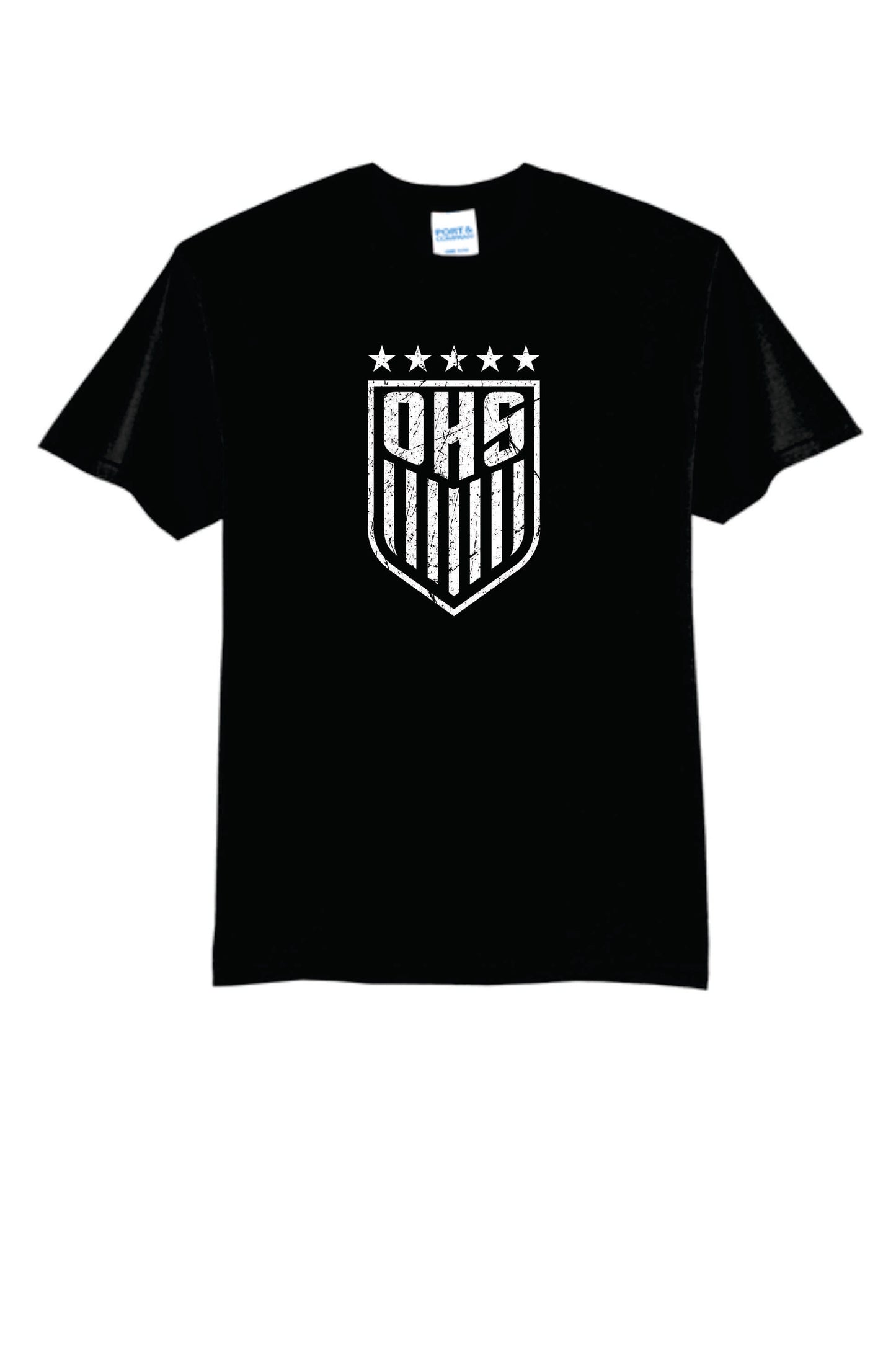 OHS BS Cotton Blend Tee Black with Distressed Logo. Women's Sizes