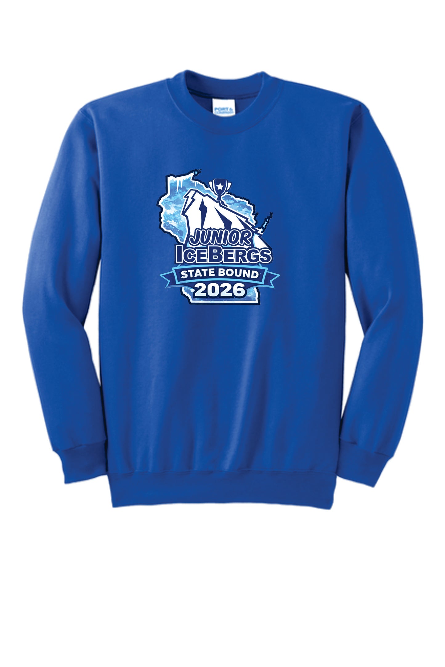 Jr Icebergs State Bound 2026 Blend Pullover Crewneck. Uninisex/ Youth