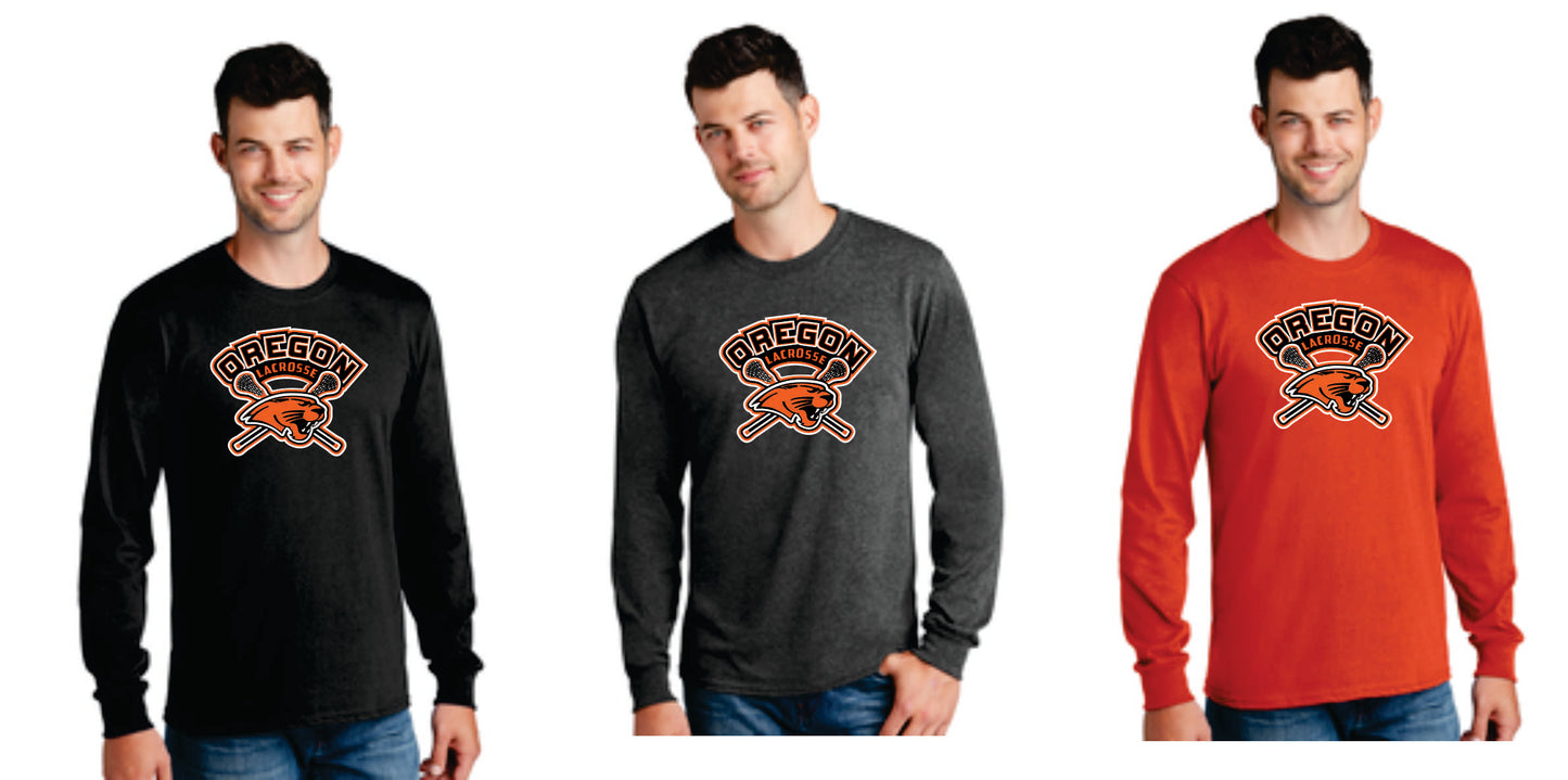 Oregon Lacrosse Long Sleeve T-shirt Digital Print Unisex/ Adult v1