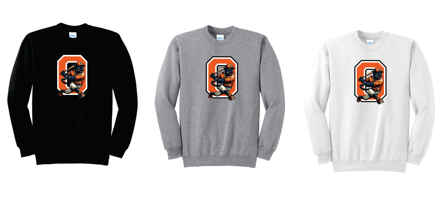 OBB Pullover Crewneck Sweatshirt. Black, White, Gray. Adult and Youth Sizes V3