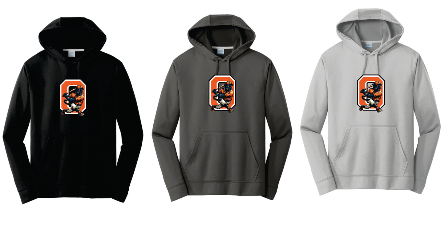 OBB Performance Hoodie. Black, Charcoal,Silver. Adult and Youth Sizes V3