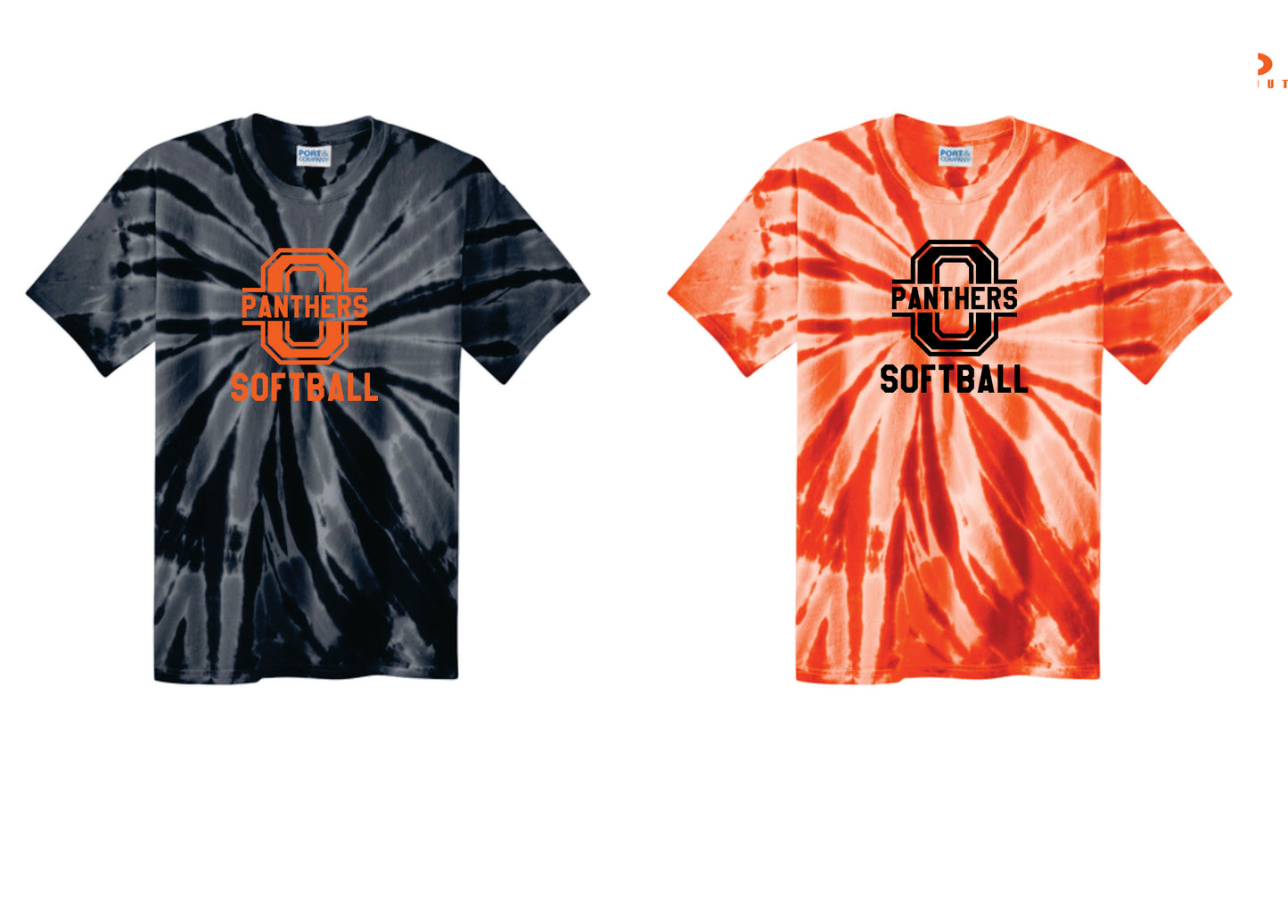 OSB Digital Print Tie Dye Tee Orange, Black