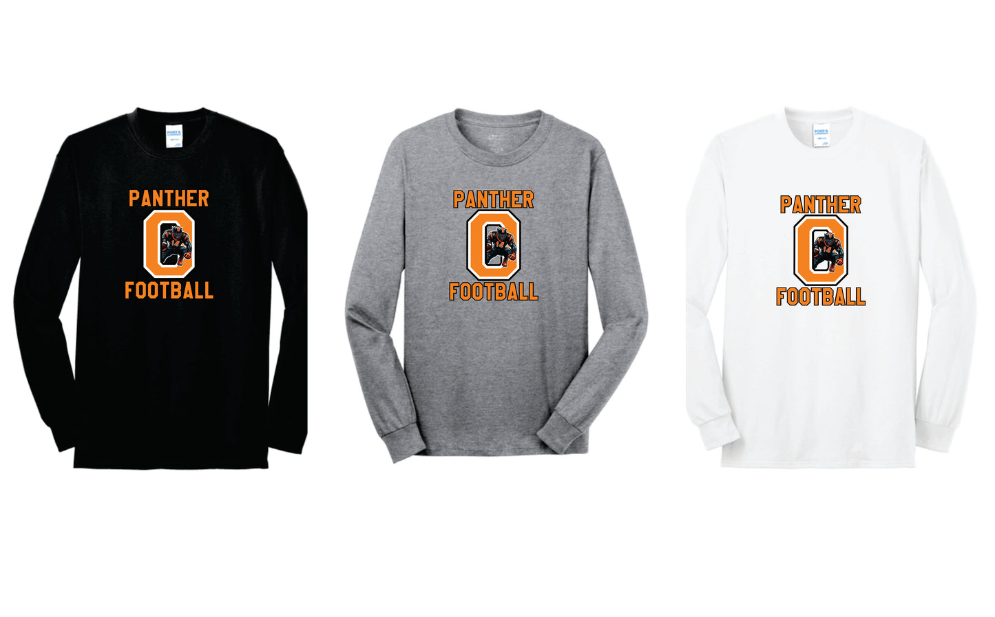 OFB Cotton Blend Long Sleeve Tee. Black, Gray, White. Adult and Youth Sizes V4