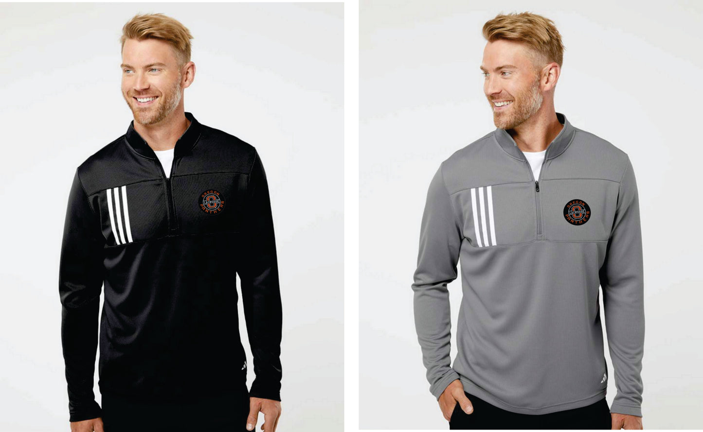 Oregon Lacrosse Adidas - 3-Stripes Double Knit Quarter-Zip Pullover Men v2