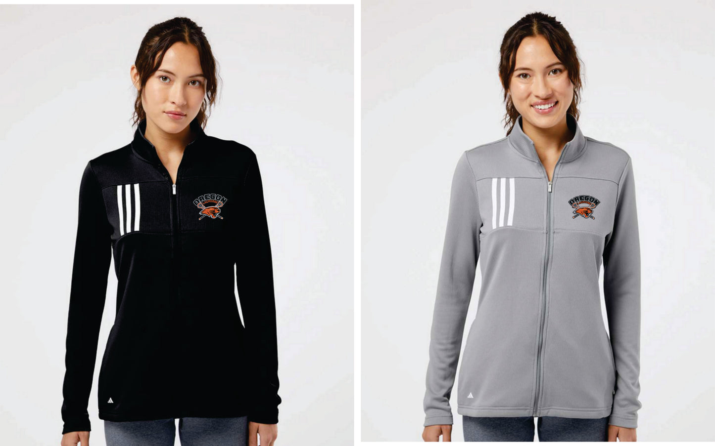 Oregon Lacrosse Adidas - 3-Stripes Double Knit Full Zip Pullover V1 Women