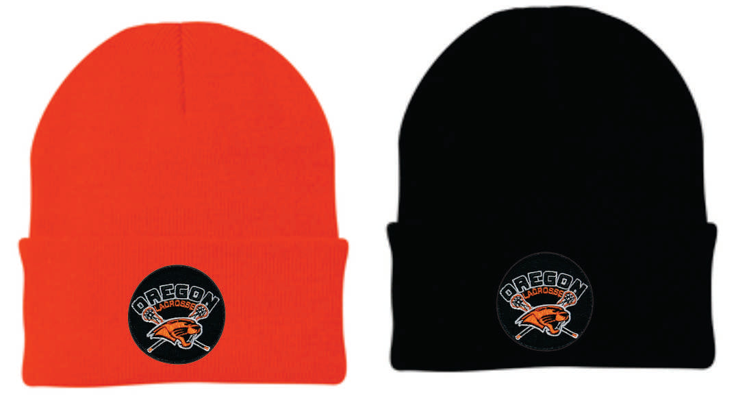 Oregon Lacrosse Beanie with Embroidered Patch v1