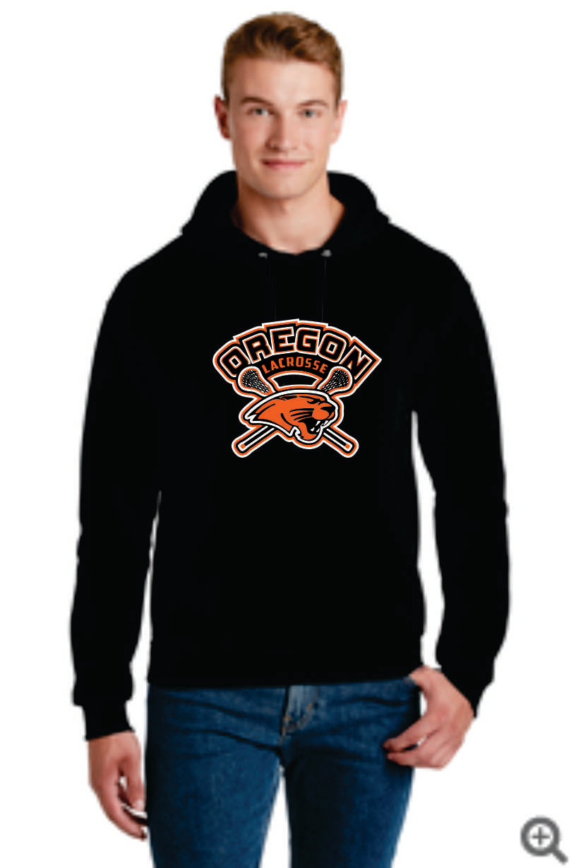 Oregon Lacrosse Digital Print Pullover Hoodie Orange, Black or Gray, Uninisex/ Women/Youth V1