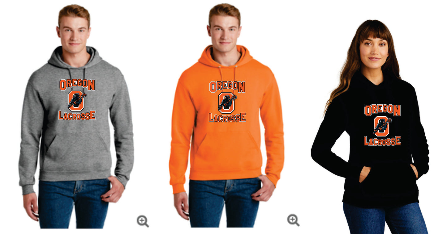 Oregon Lacrosse Digital Print Pullover Hoodie Orange, Unisex/ Women/Youth V4