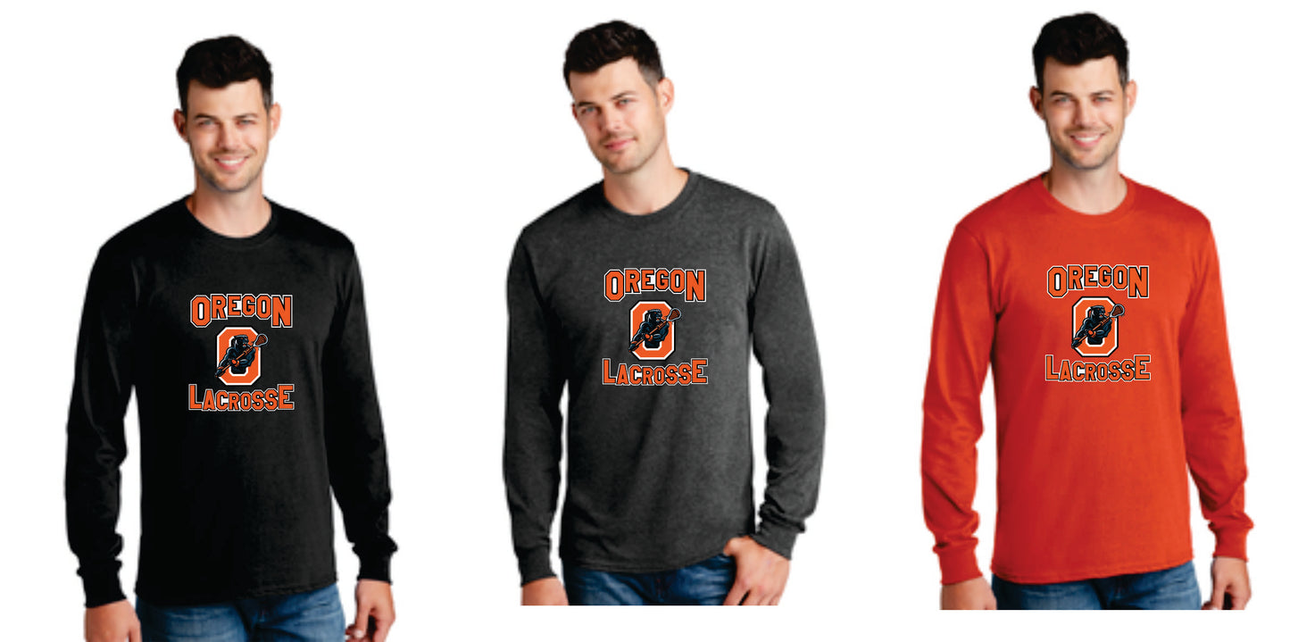 Oregon Lacrosse Long Sleeve T-shirt Digital Print Unisex and Youth Sizes v4