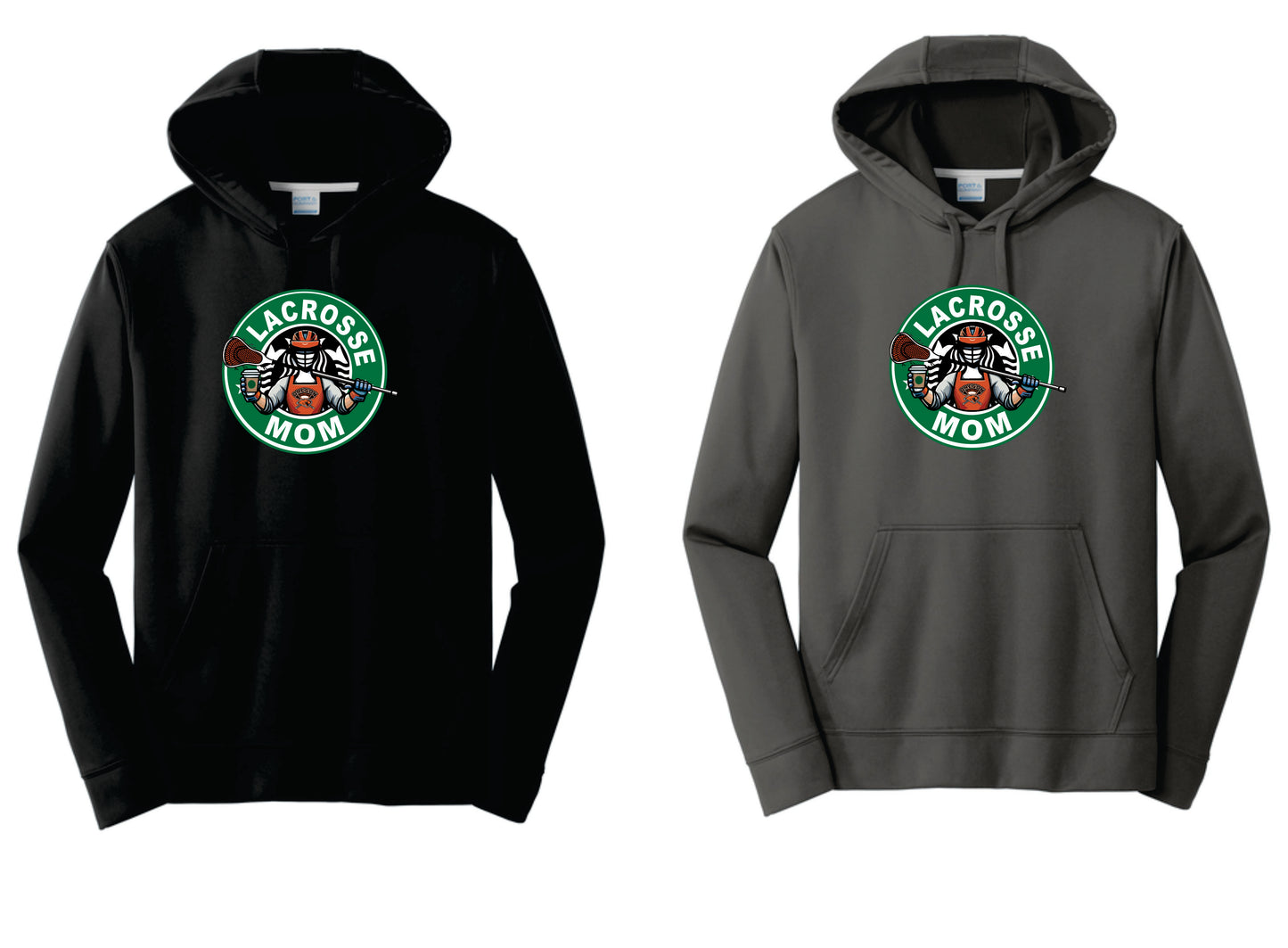 OLAX Mom Performance Hoodie. Black, Charcoal. Adult and Youth Sizes