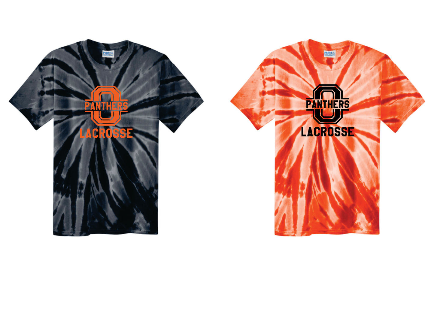 OLAX Digital Print Tie Dye Tee Orange, Black