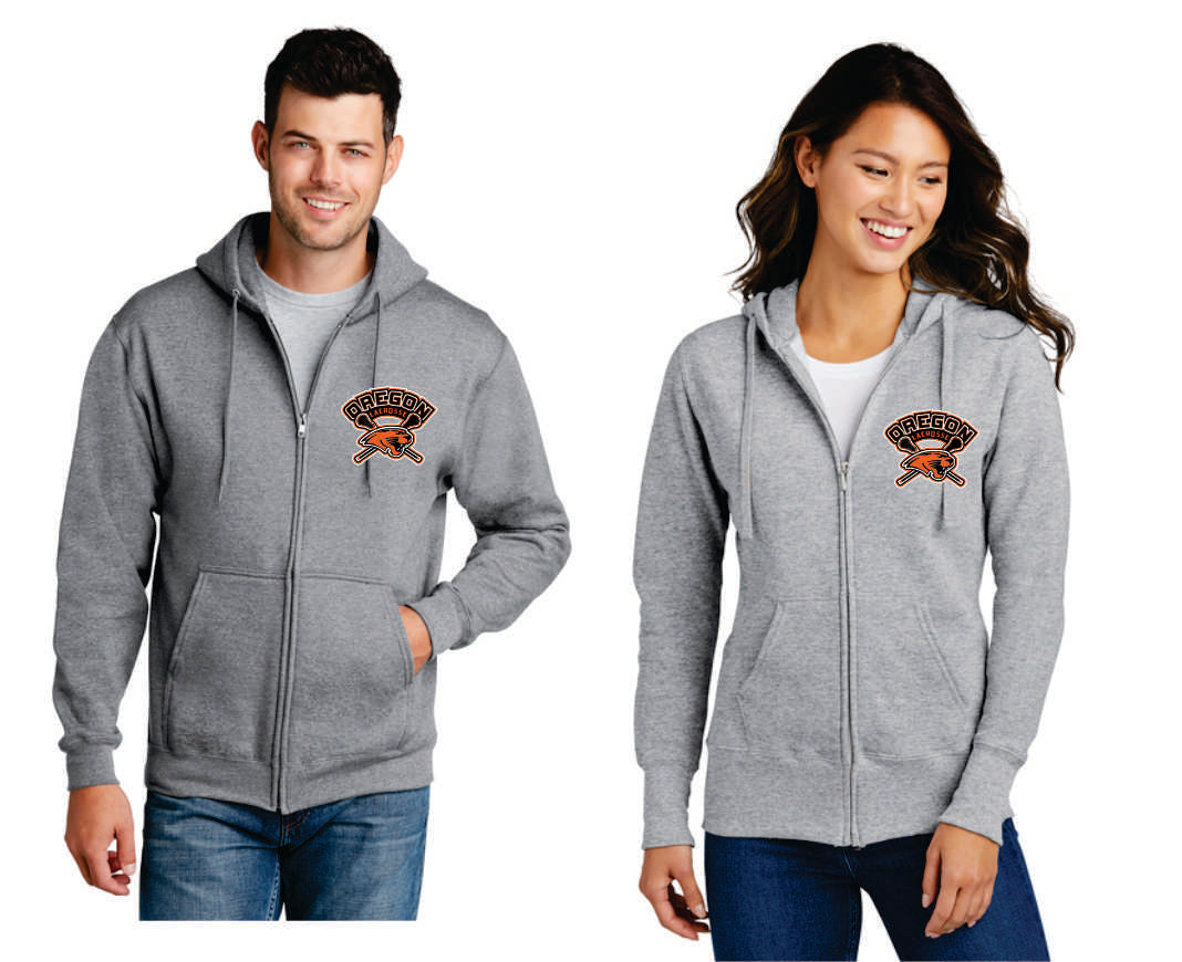 Oregon Lacrosse Digital Print Full Zip Hoodie, Men/ Women/ Youth V1