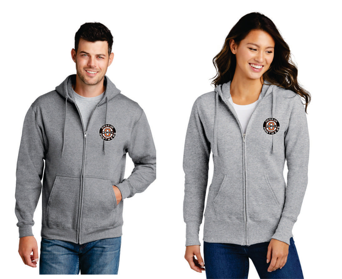 Oregon Lacrosse Digital Print Full Zip Hoodie, Men/ Women/ Youth V2