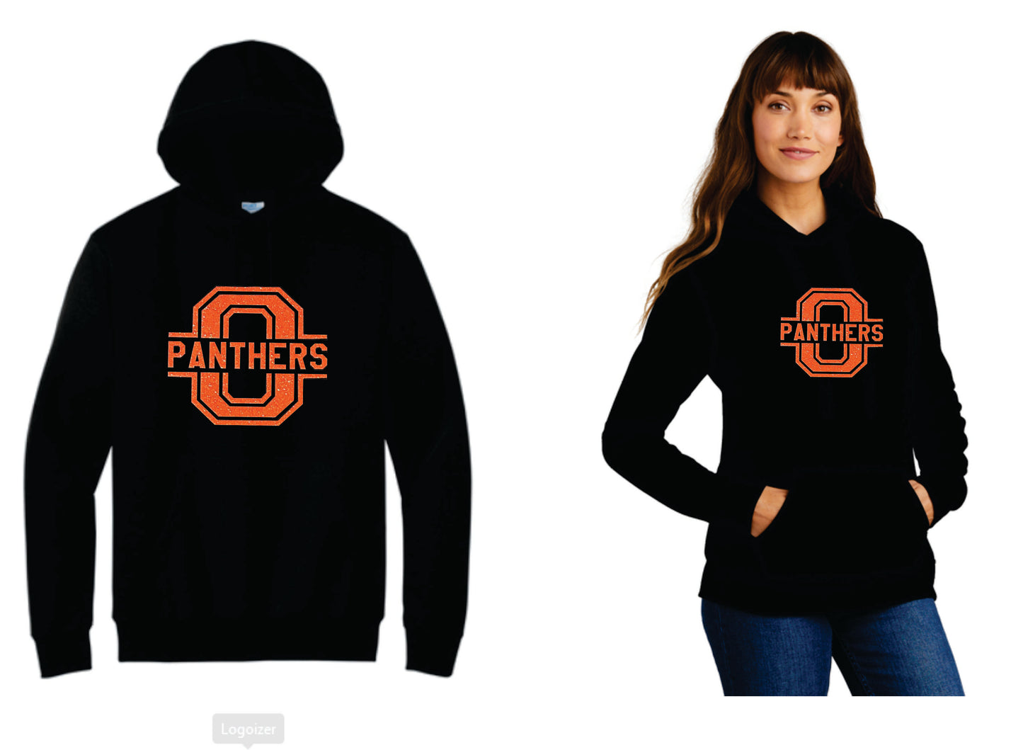 Glitter! Digital Print Pullover Hoodie Orange Glitter Flake Unisex, Youth, Women V2
