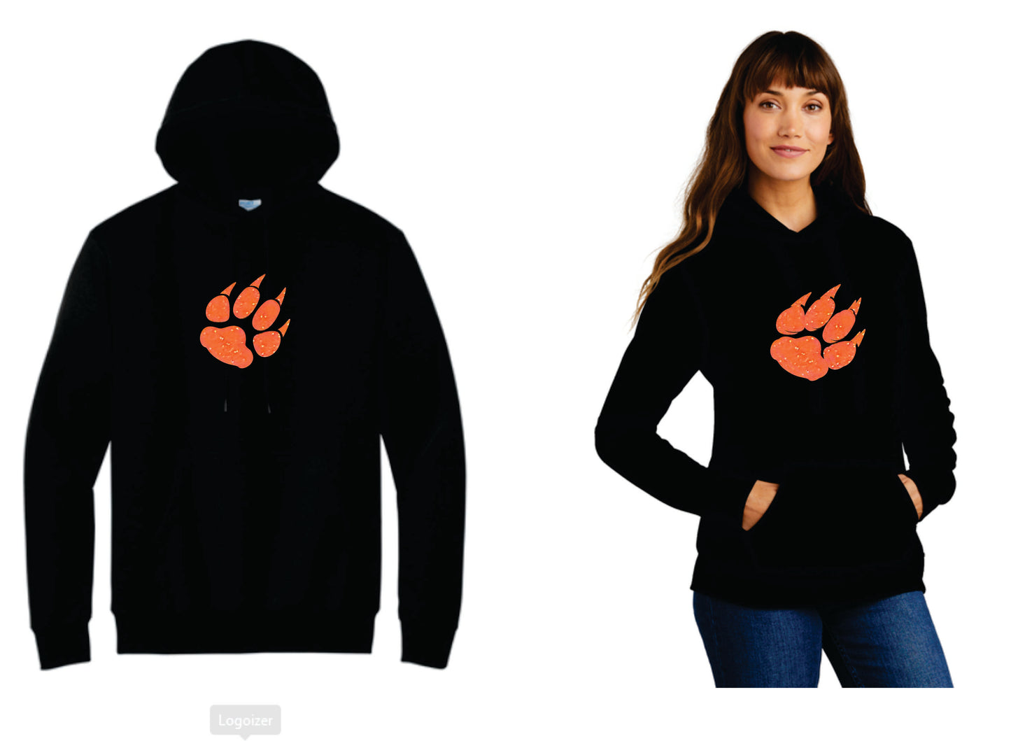 Glitter! Digital Print Pullover Hoodie Orange Glitter Flake Unisex, Youth, Women V3