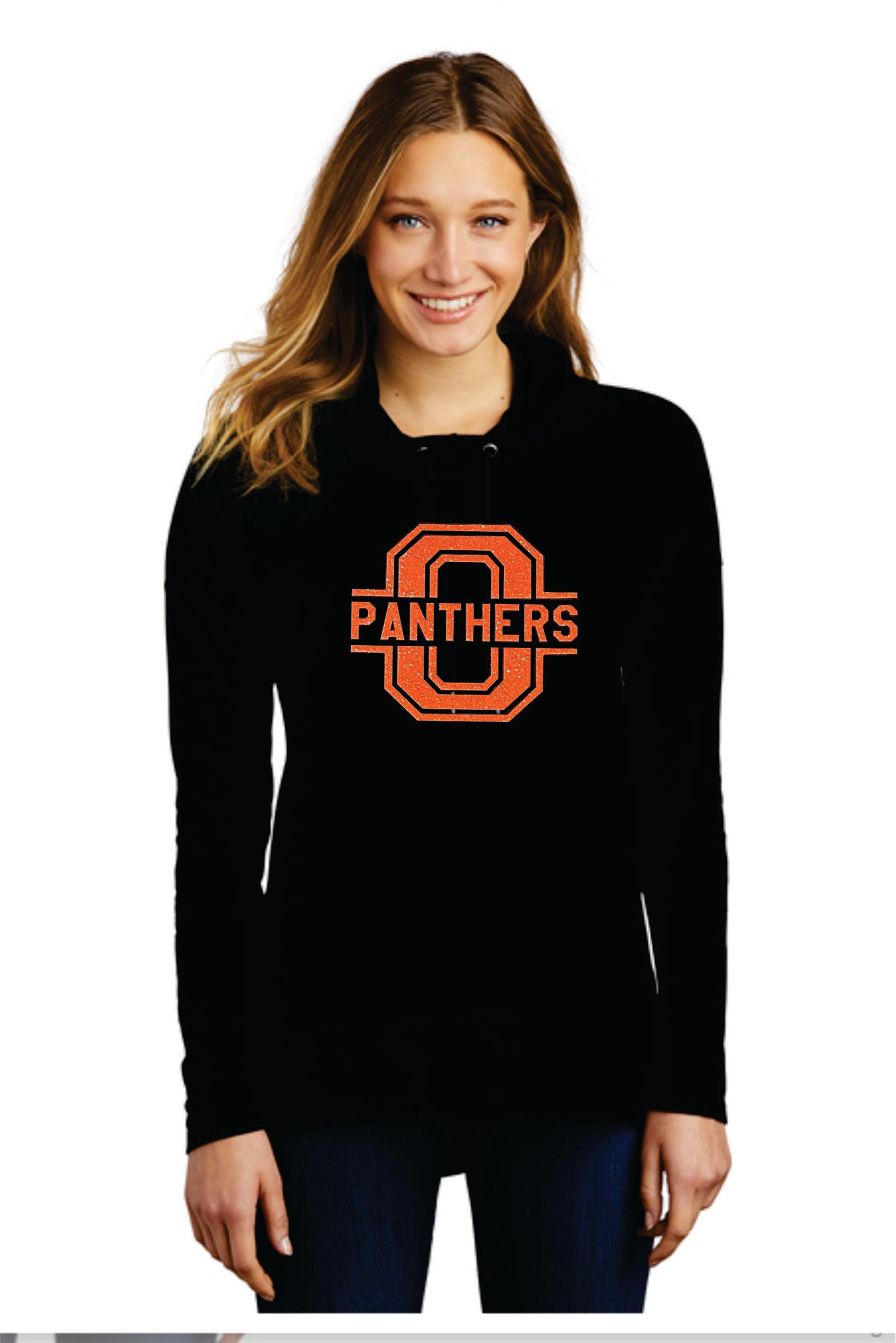 Glitter! District ® Women’s Featherweight French Terry ™ Hoodie with Glitter Flake Logo V2