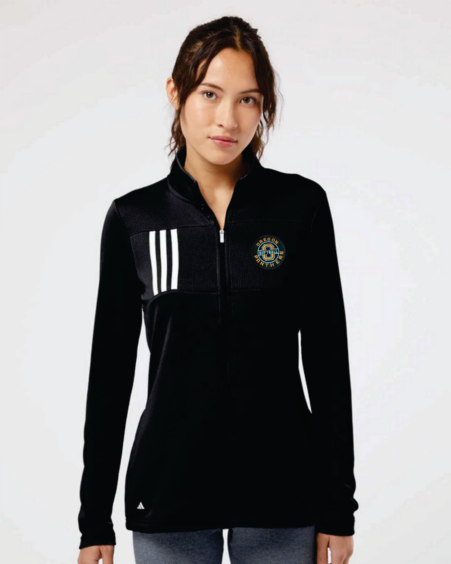 Oregon Softball Adidas - 3-Stripes Double Knit Full Zip Pullover V2 Women