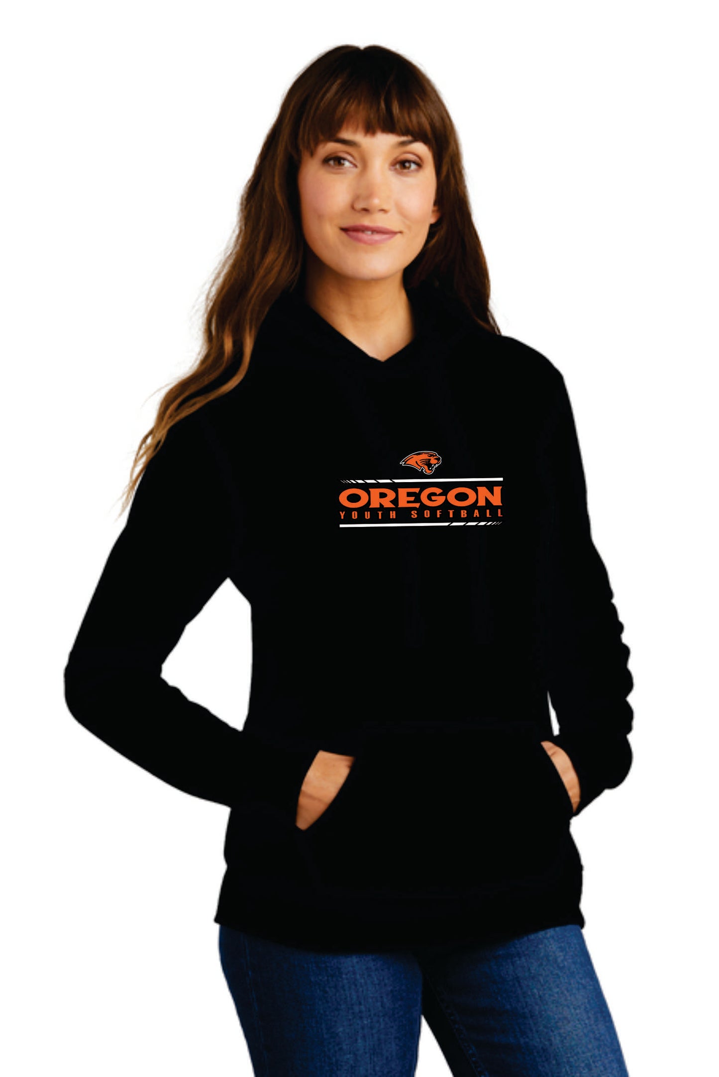 Oregon Softball Digital Print Pullover Hoodie, Women V1