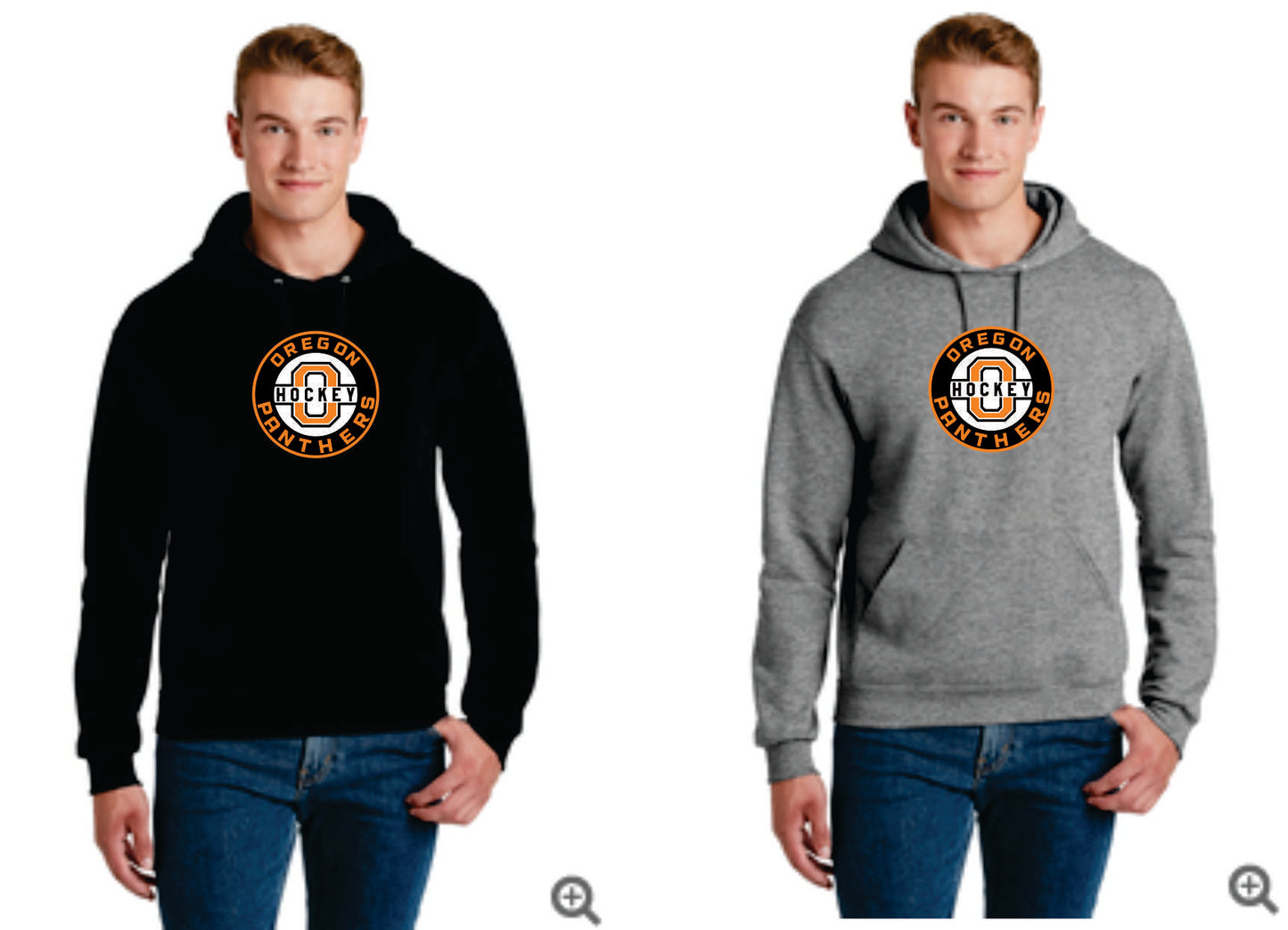 Oregon Panthers Hockey Digital Print Pullover Hoodie Black or Gray v3, Unisex/ Youth