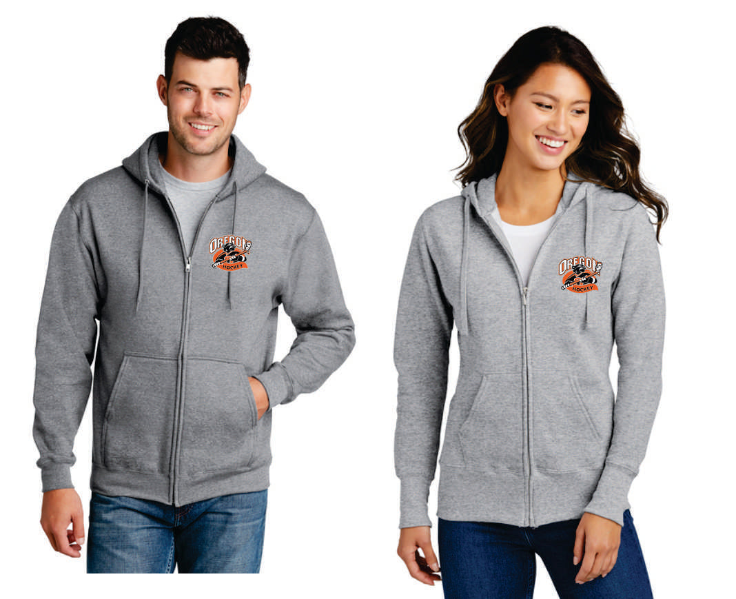 Oregon Hockey Digital Print Full Zip Hoodie, Men/ Women/ Youth V1