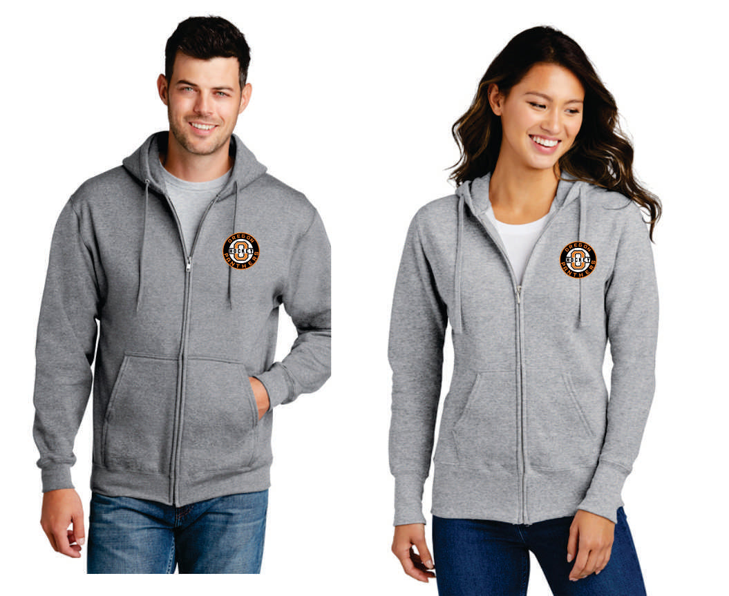 Oregon Hockey Digital Print Full Zip Hoodie, Men/ Women/ Youth V3