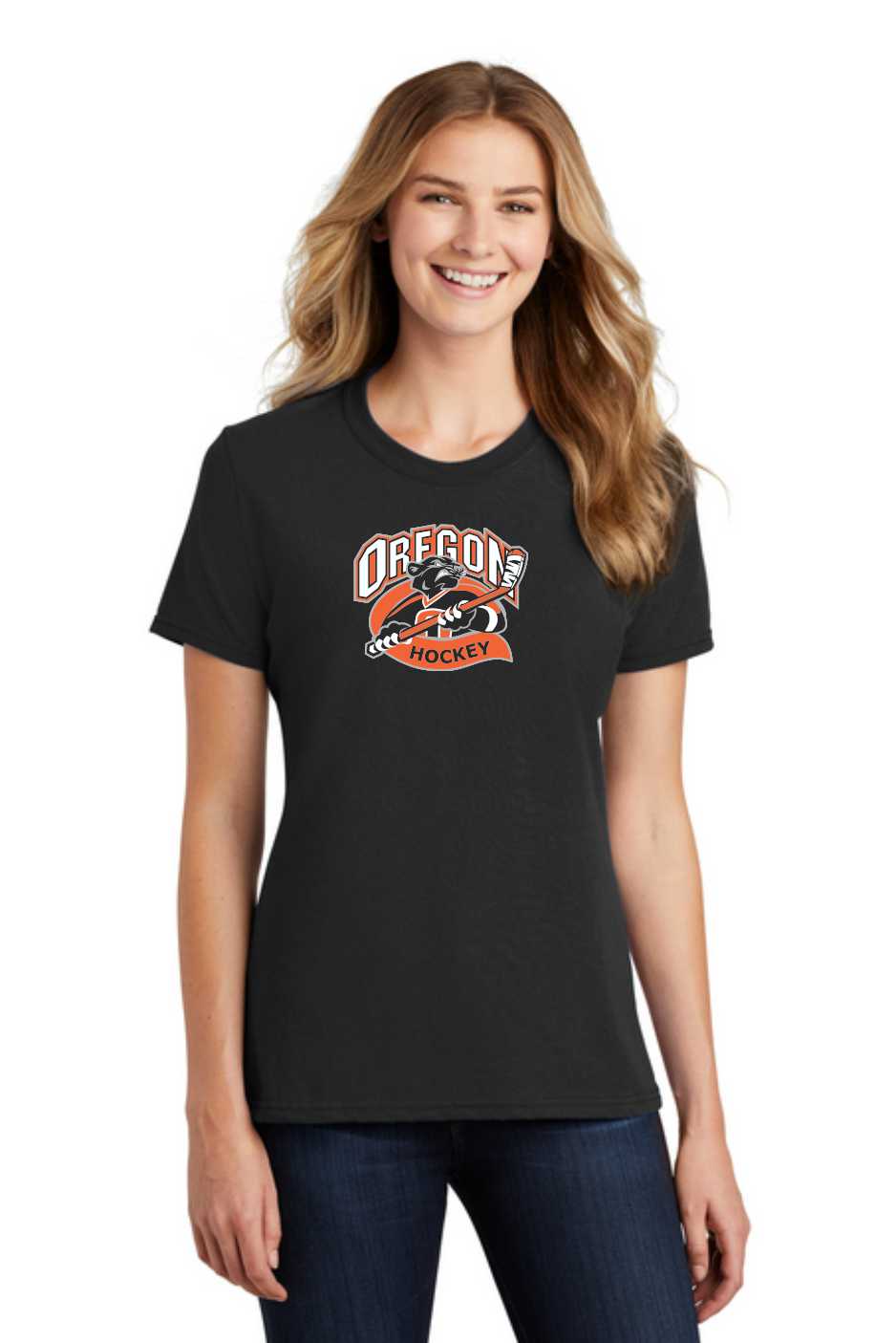 Oregon Panthers Hockey Digital Print Tee Orange, Black or Gray v1, Men/ Women/ Youth