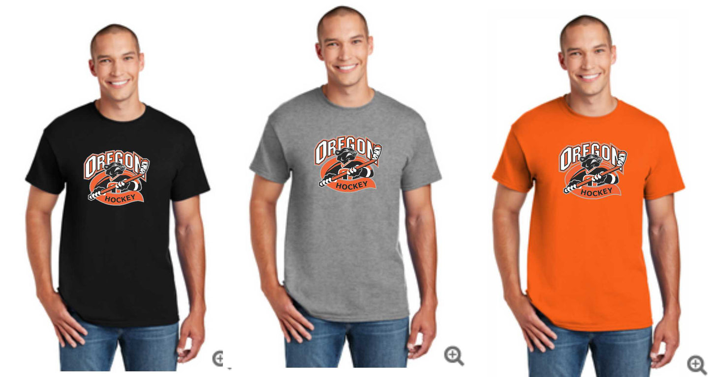 Oregon Panthers Hockey Digital Print Tee Orange, Black or Gray v1, Men/ Women/ Youth
