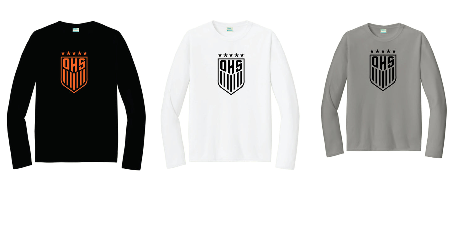OHS BS Long Sleeve Performance Tee. Black, White. Unisex and Youth Sizes V2
