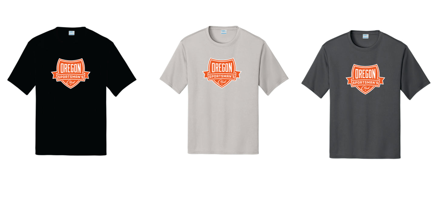 OSC Performance Tee. Black, Silver, Carcoal Unisex, Women and Youth Sizes