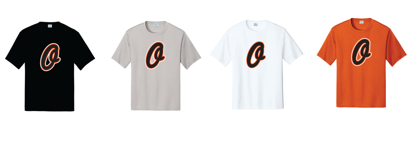 OBB Performance Tee. Black, Gray, White, Orange. Youth and Women' Sizes V4