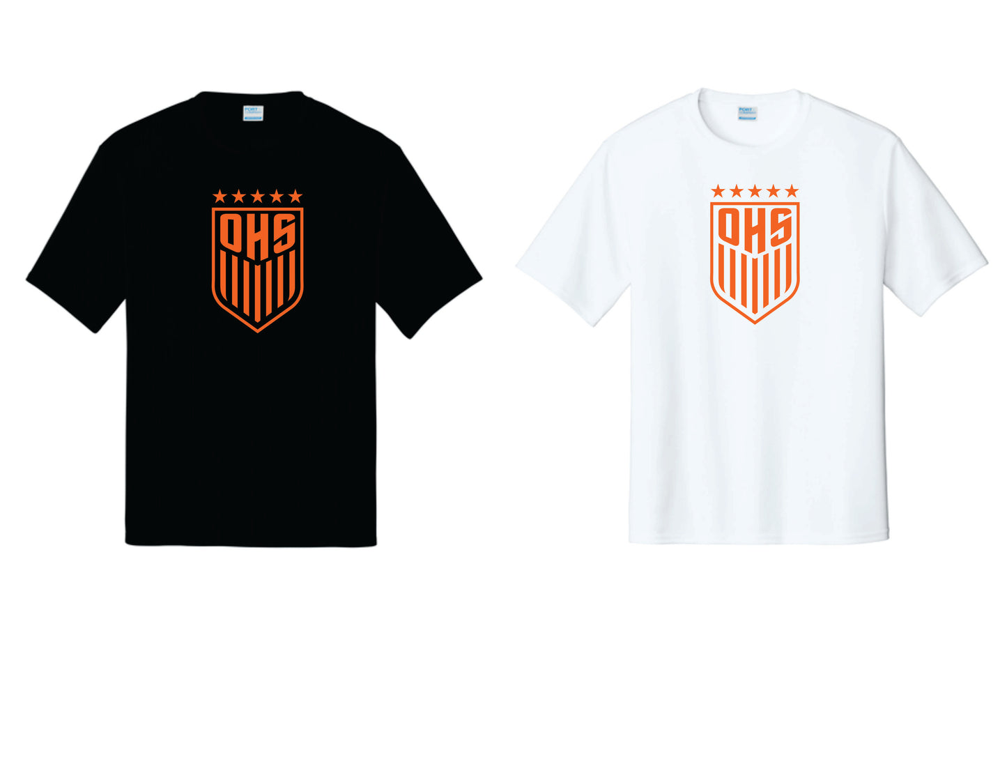 OHS BS Performance Tee with Digital Print. Black,, White. Women's Sizes V2