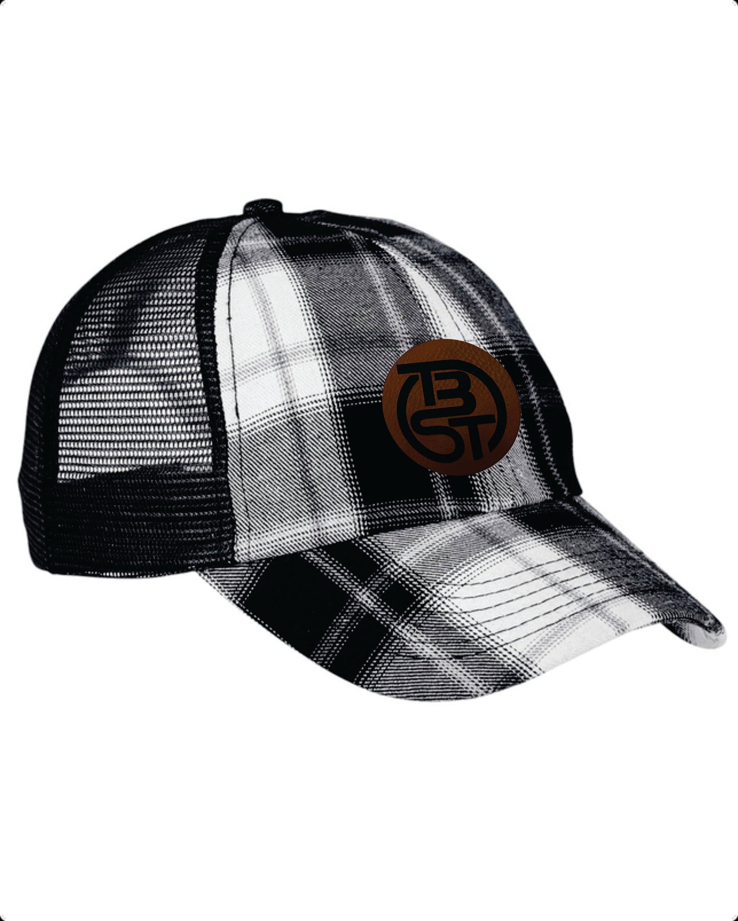 TBST Adams Plaid Flannel Cap with Leatherette Patch