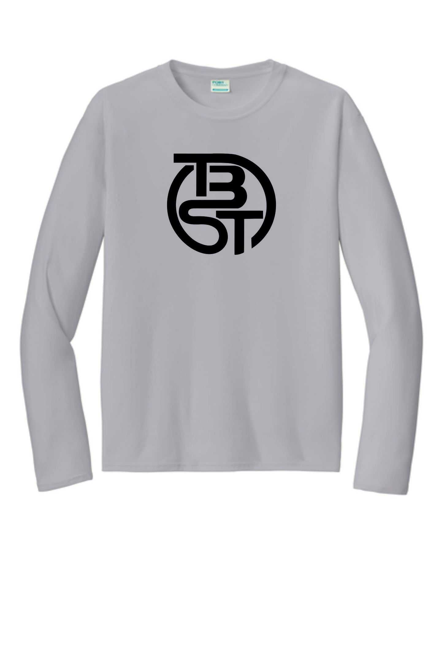 TBST Performance Long Sleeve Tee with sublimated design. Silver or Charcoal. Adult, and Youth Sizes. V1