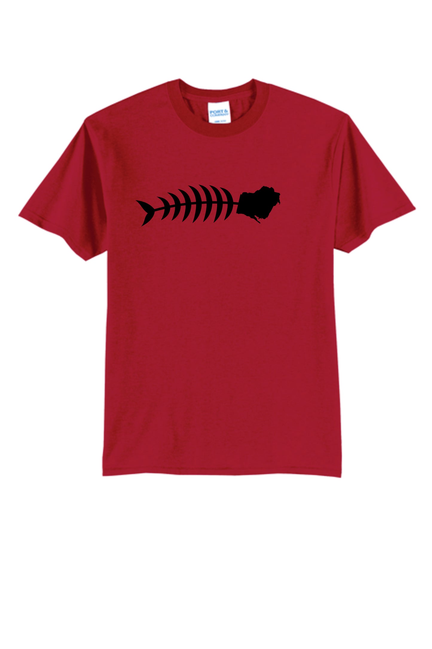 Wiscouture WI go fishing Bend Tee Black, Red, Gray, Unisex and Youth Sizes