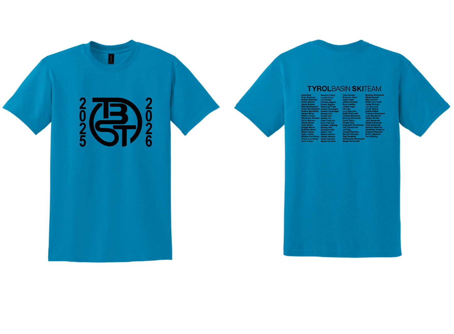 TBST Roster Cotton Blend Tee. Adult and Youth Sizes Sapphire