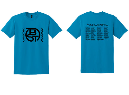 TBST Roster Cotton Blend Tee. Adult and Youth Sizes Sapphire