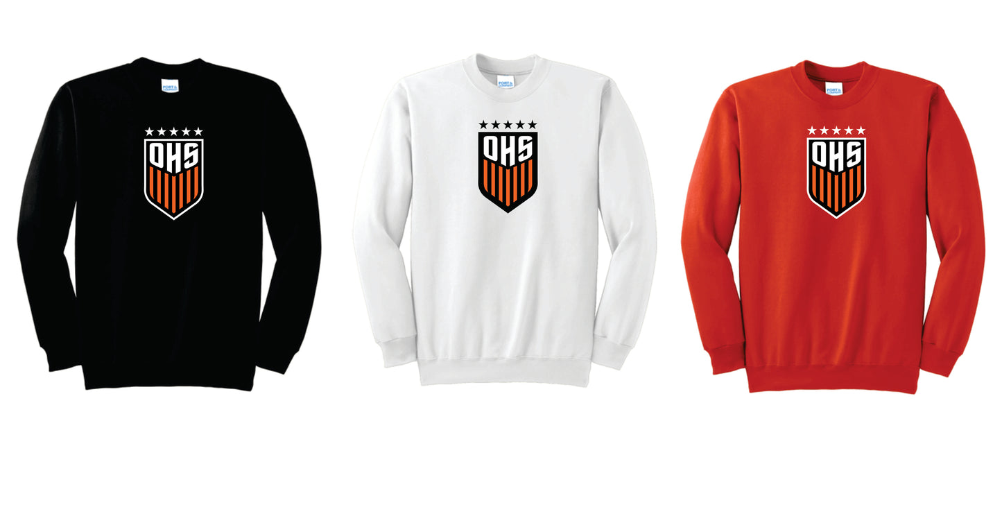 OHS BS Cotton Blend Pullover Crewneck. Black, Orange, White.  Unisex Sizes V1