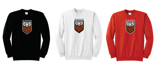 OHS BS Cotton Blend Pullover Crewneck. Black, Orange, White.  Unisex Sizes V1