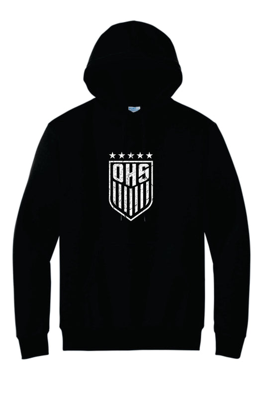 OHS BS Cotton Blend Hoodie. Black with Distressed logo. Unisex and Youth Sizes