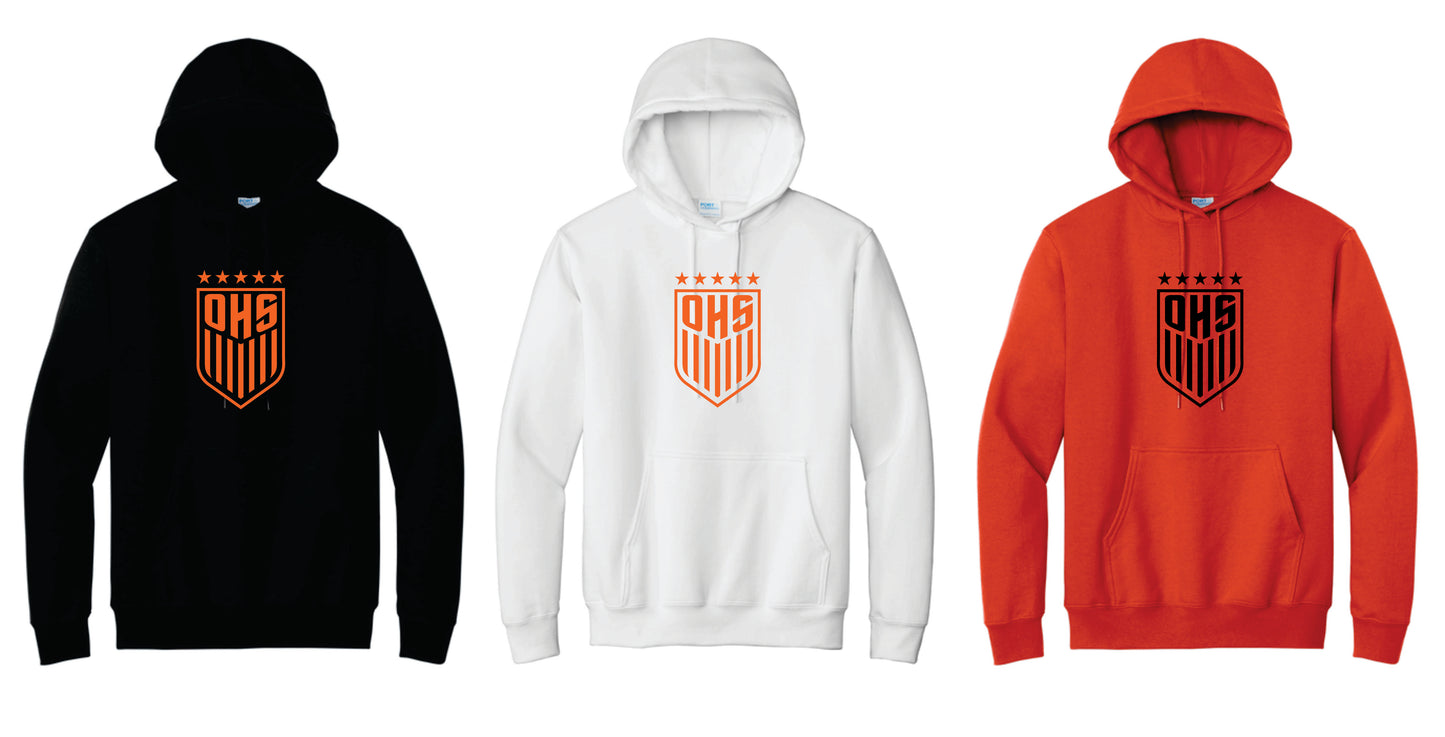 OHS BS Cotton Blend Hoodie. Black, Orange, White.  Unisex and Youth Sizes V2